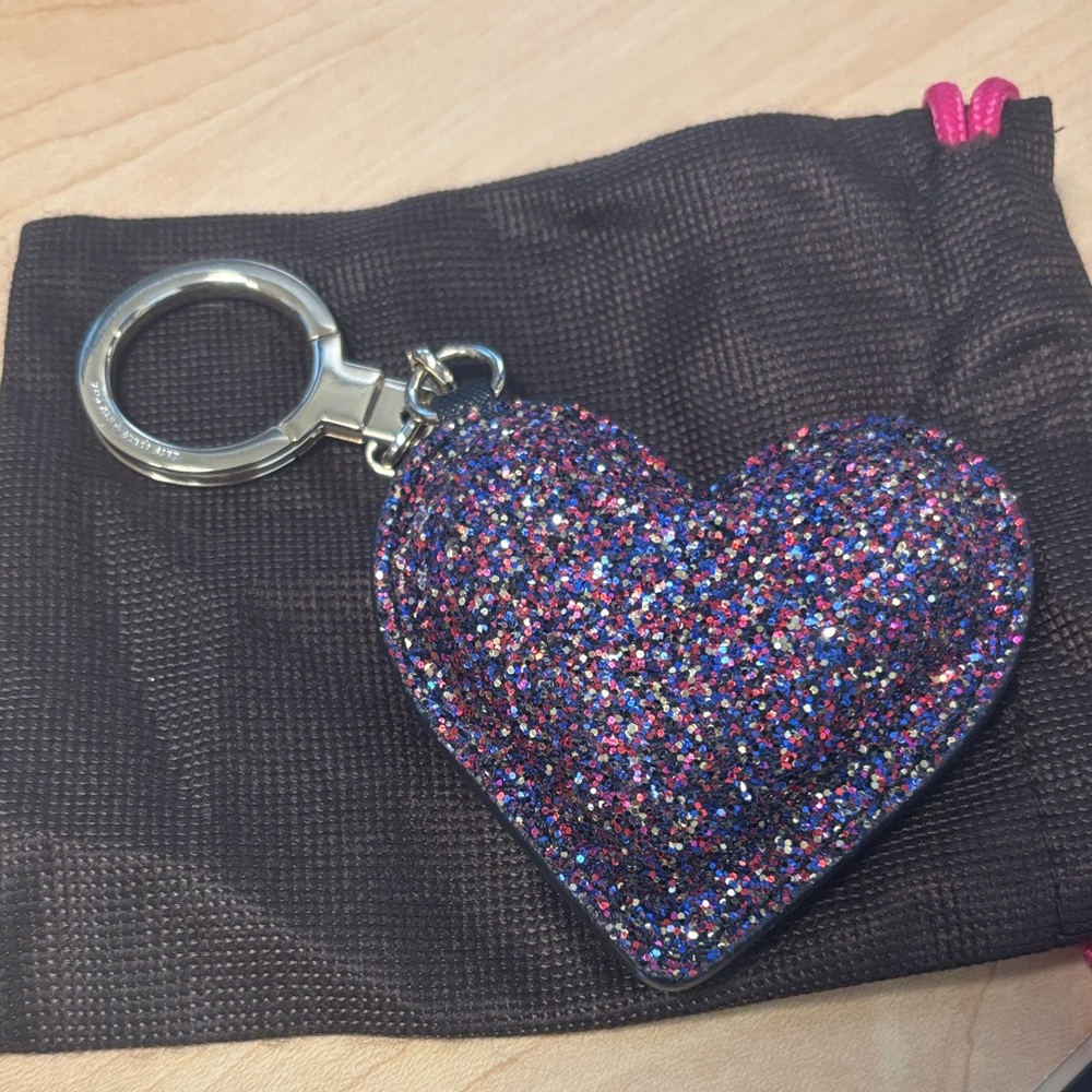 Glitter Heart Keychain Kate spade New York key fob